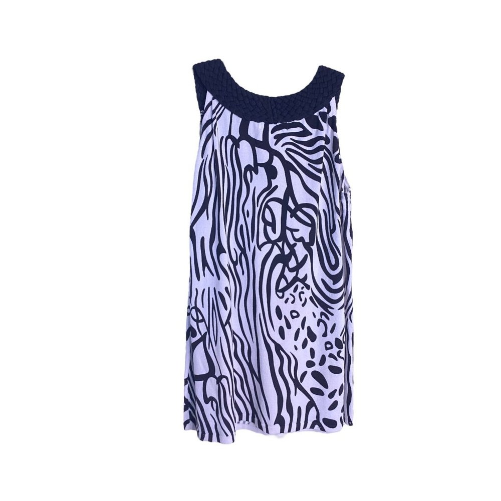 Joseph A Womens Black and White Zebra Knit Top S with Crochet Neckline Boho Y2K - Picture 2 of 9